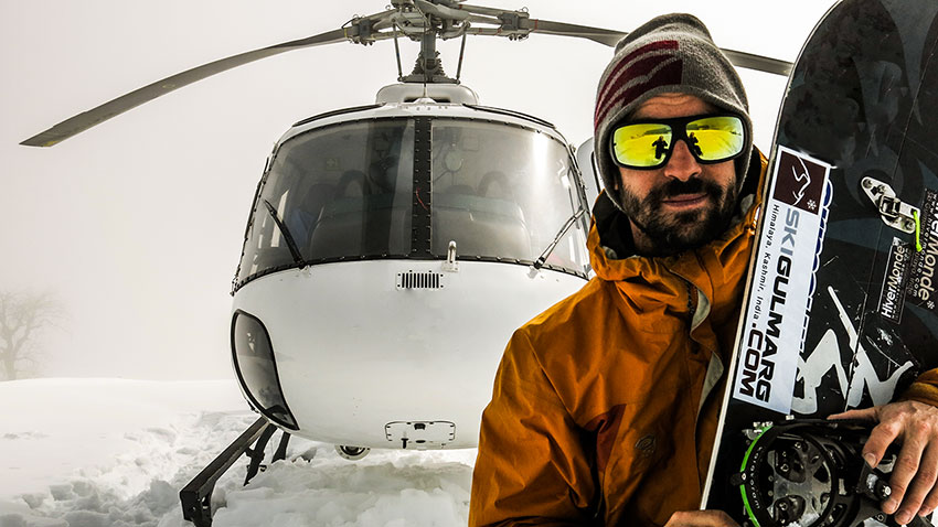 Yanik Heli skiing in Gulmarg Kashmir India 